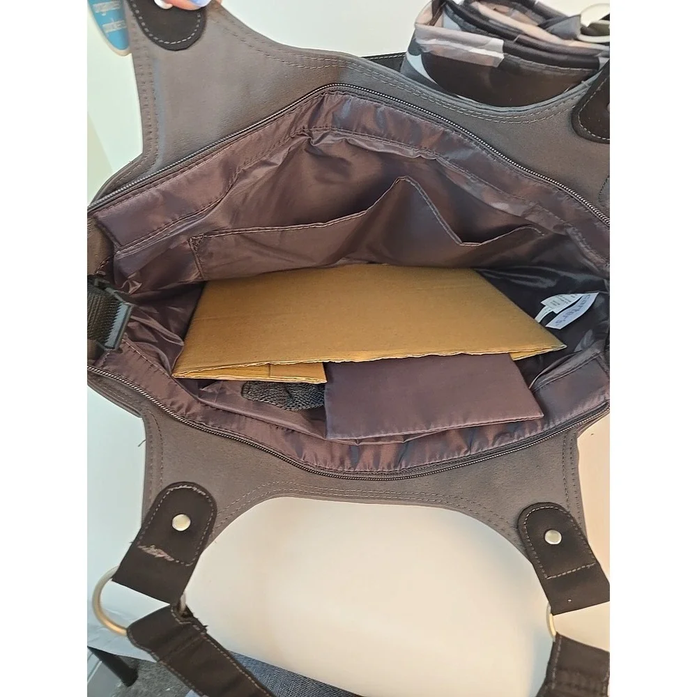 Carters 9 Pocket Diaper Bag Baby Black w/ Stroller Clips 15x11x5‎ Waterproof New